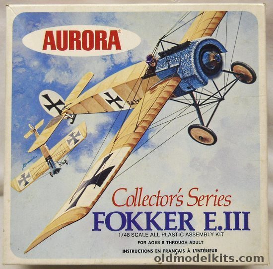 Aurora 1/48 Fokker E-III Eindecker Collectors Series - (EIII), 1134-200 plastic model kit